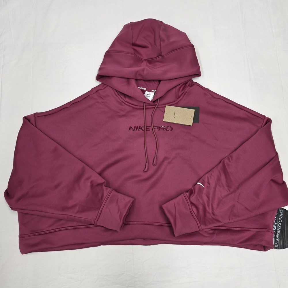 Nike Pro Therma-FIT Oversized Fleece Hoodie Pink HV3600-634 Women's Size XXLarge